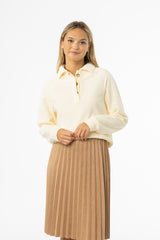 Butter Cream Polo Sweatshirt