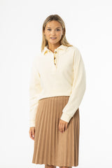 Butter Cream Polo Sweatshirt