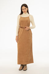 Camel Microsuede Maxi Jumper
