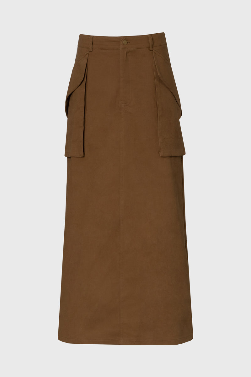 Camel Pocket Cargo Skirt