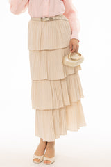 Champagne Ruffle Maxi Skirt