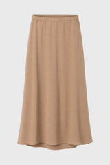 Champagne Silk Feel Flare Maxi Skirt