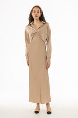 Champagne Silk Feel Slip Dress