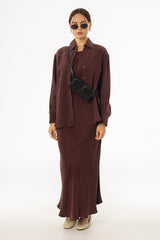 Burgundy Slip Blouse