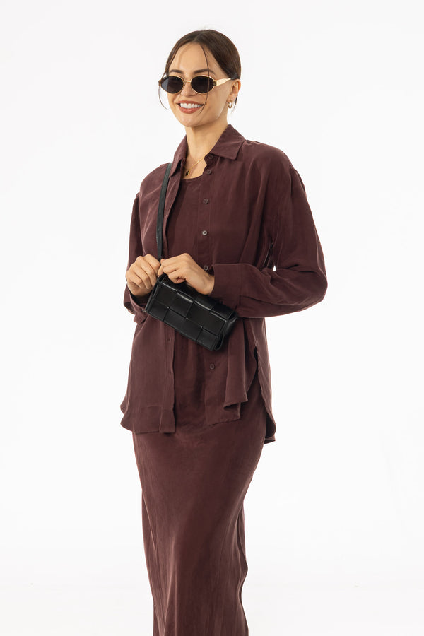 Burgundy Slip Blouse