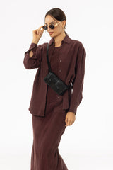 Burgundy Slip Blouse