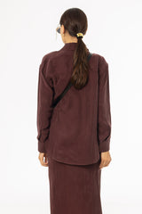 Burgundy Slip Blouse
