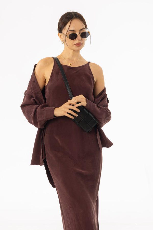 Burgundy Slip Blouse