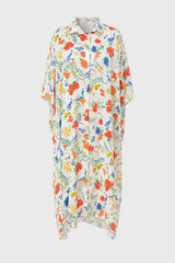 Citrus Print Oversized Shirt Maxi Dress