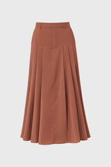 Clay Pleated Satin Maxi Skirt