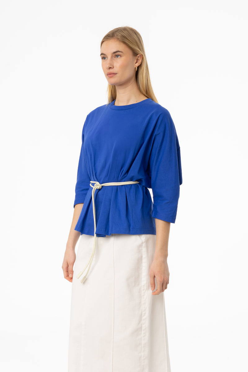 Cobalt Blue Oversized Dolman 3/4 Sleeve T-Shirt