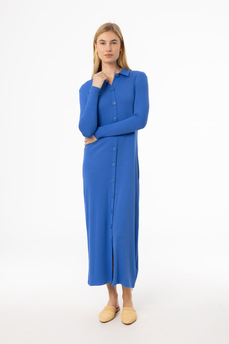 Cobalt Blue Cardi Maxi Dress