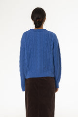 Cobalt Tri Knit Sweater