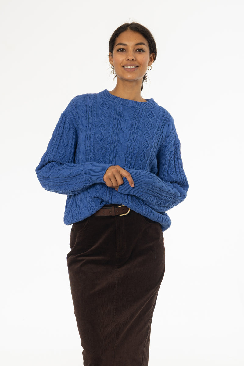 Cobalt Tri Knit Sweater