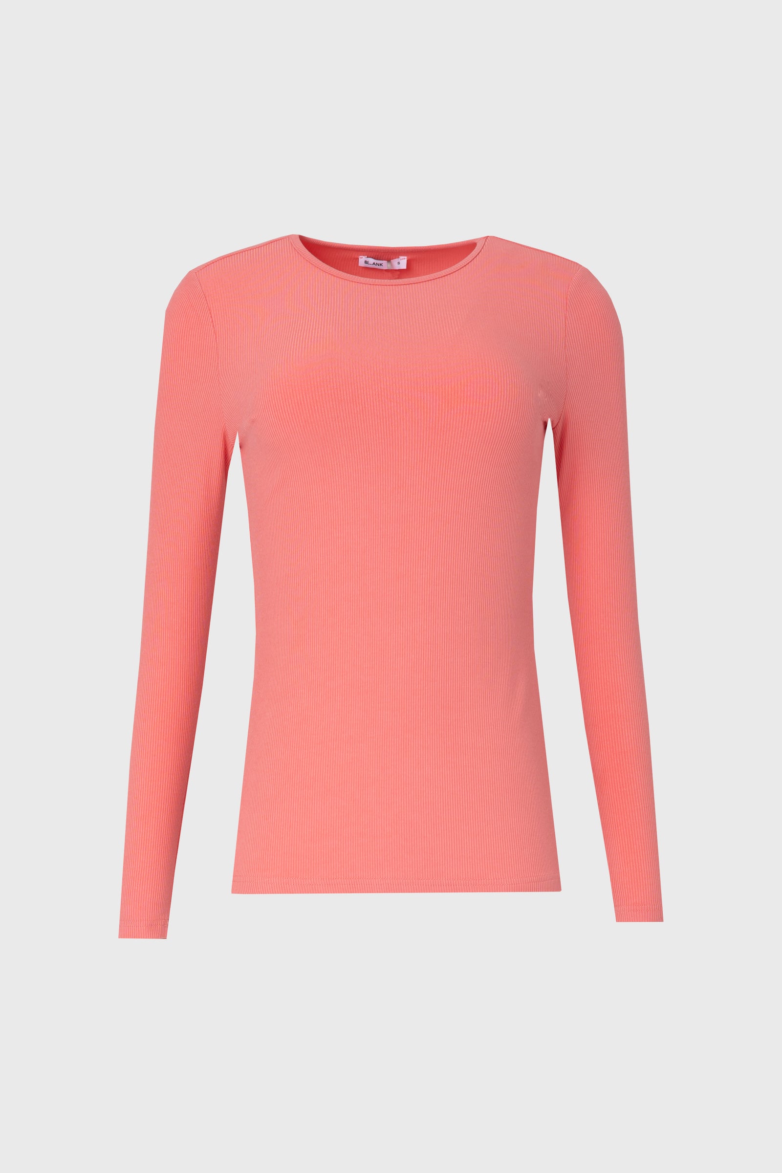 Coral Long Sleeve Ribbed Tee – BLANK
