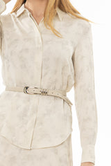 Cream Brushed Satin Blouse