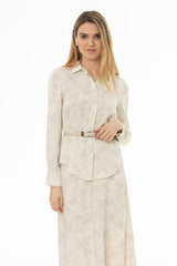 Cream Brushed Satin Blouse