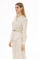 Cream Brushed Satin Blouse