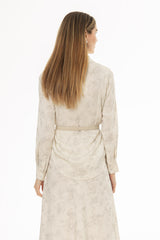 Cream Brushed Satin Blouse