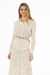 Cream Brushed Satin Blouse