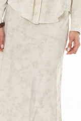 Cream Brushed Satin Maxi Skirt