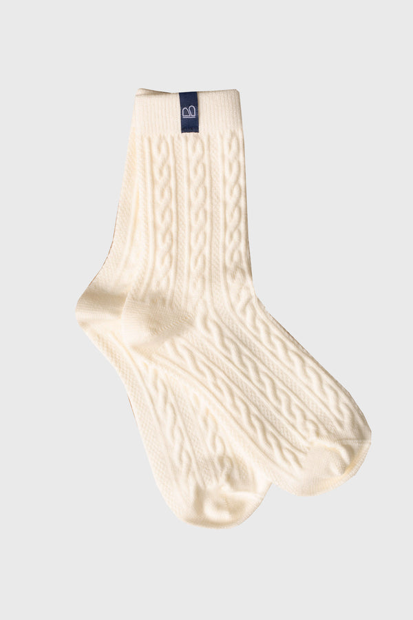 Cream Cable Knit Socks