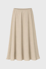 Cream Chiffon Flare Maxi Skirt