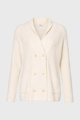 Cream Double Breasted Chunky Knit Cardigan