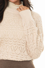 Cream Crochet Sweater