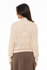 Cream Crochet Sweater