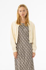 Cream Cropped Crochet Cardigan