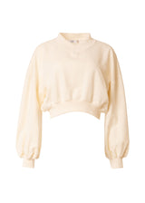 Cream Cropped V Sweatshirt