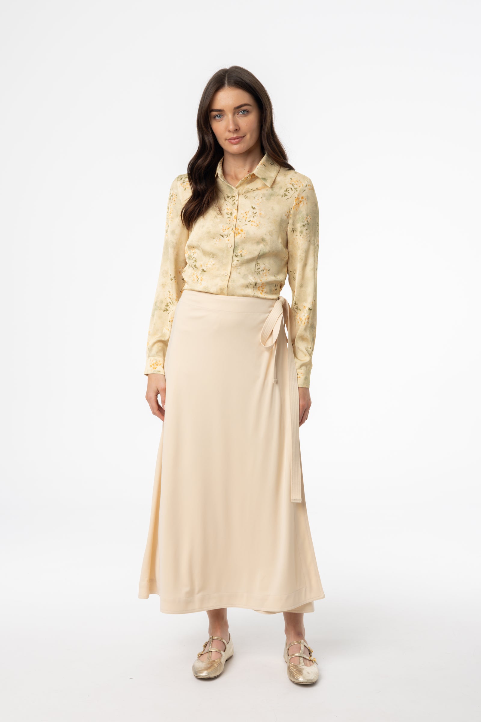 Cream Flare Wrap Skirt – BLANK