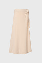 Cream Flare Wrap Skirt