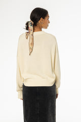 Cream High-Low Oversized Sweater