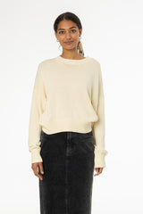 Cream High-Low Oversized Sweater
