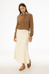 Cream Knit Circle Skirt