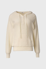 Cream Knit Hoodie Sweater