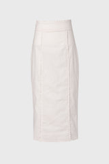 Cream Lace Trim Maxi Skirt