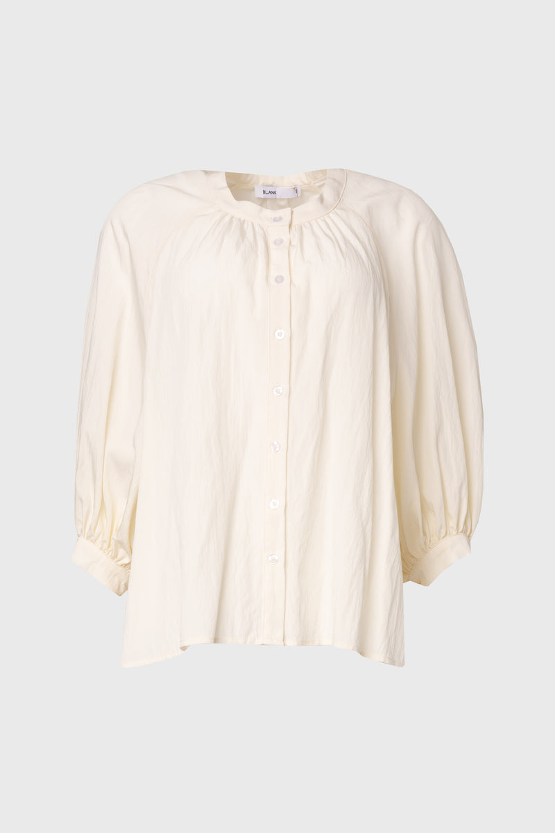 Cream Oversized Balloon Sleeve Blouse