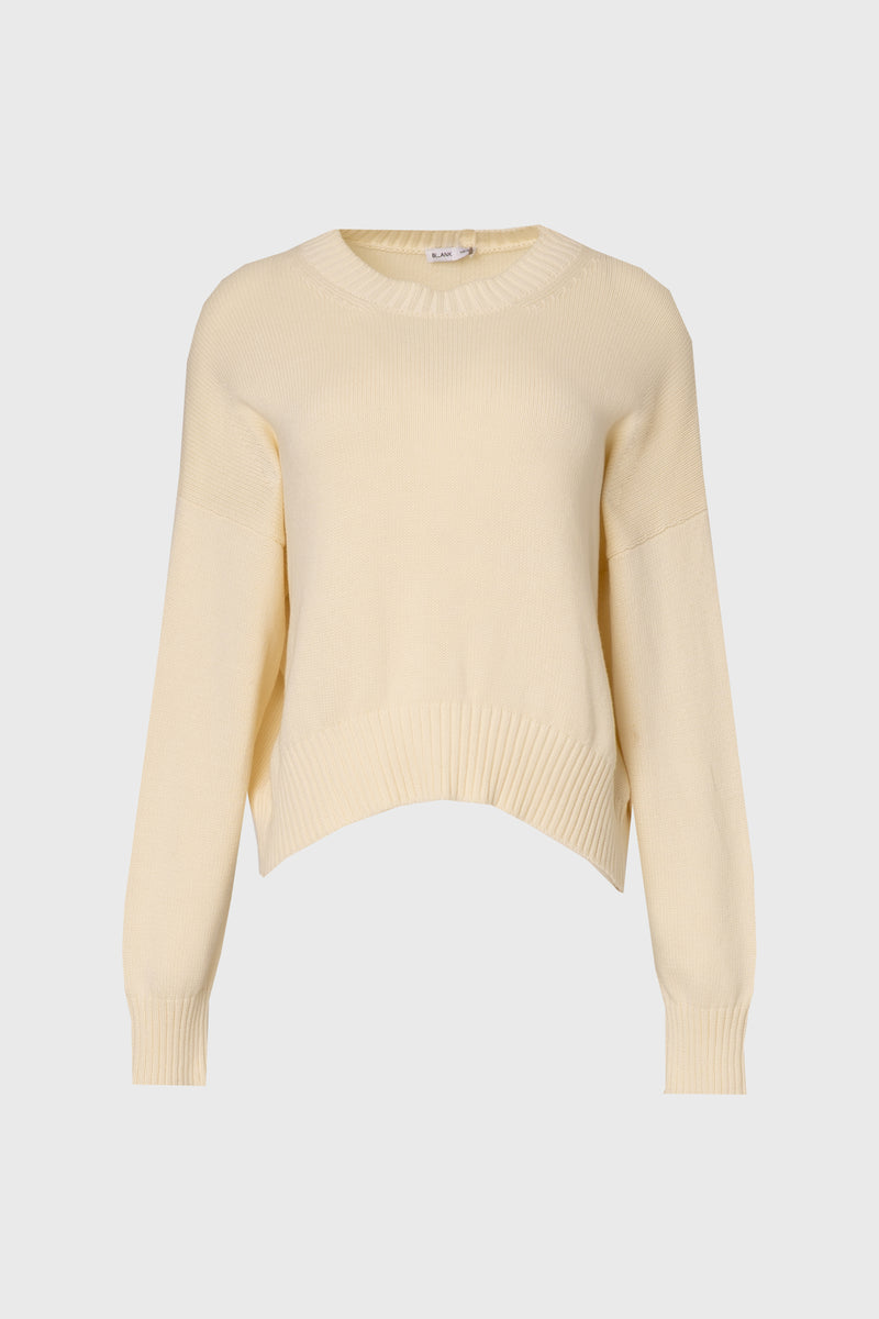 Cream High-Low Oversized Sweater