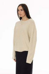 Cream Oversized Knit Sweater Top