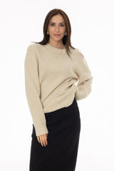 Cream Oversized Knit Sweater Top