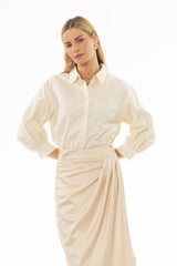 Cream Paisley 3/4 Sleeve Blouse
