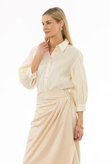 Cream Paisley 3/4 Sleeve Blouse