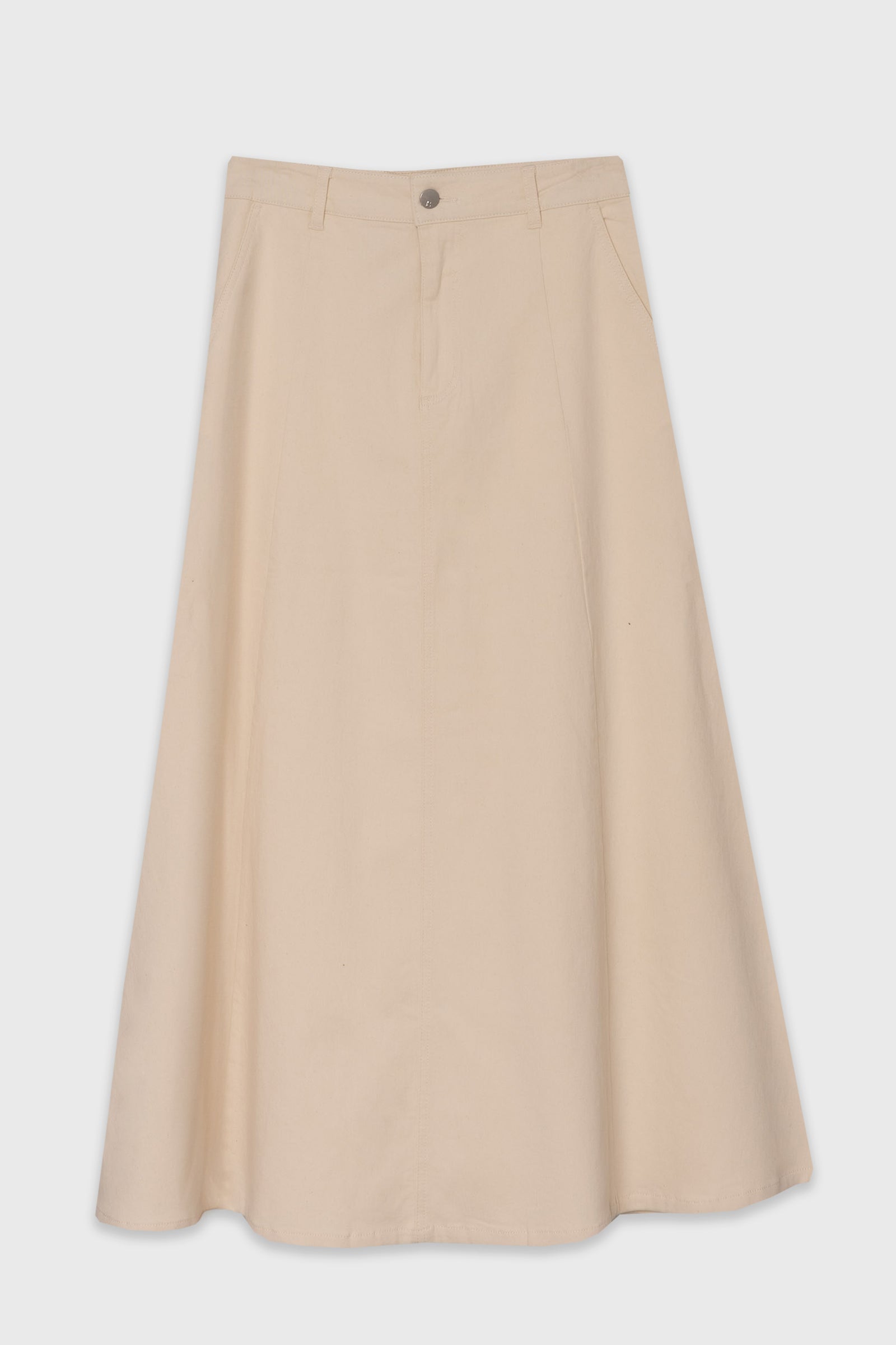 Cream Panel Flare Maxi Skirt – BLANK