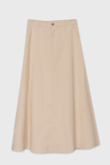 Cream Panel Flare Maxi Skirt