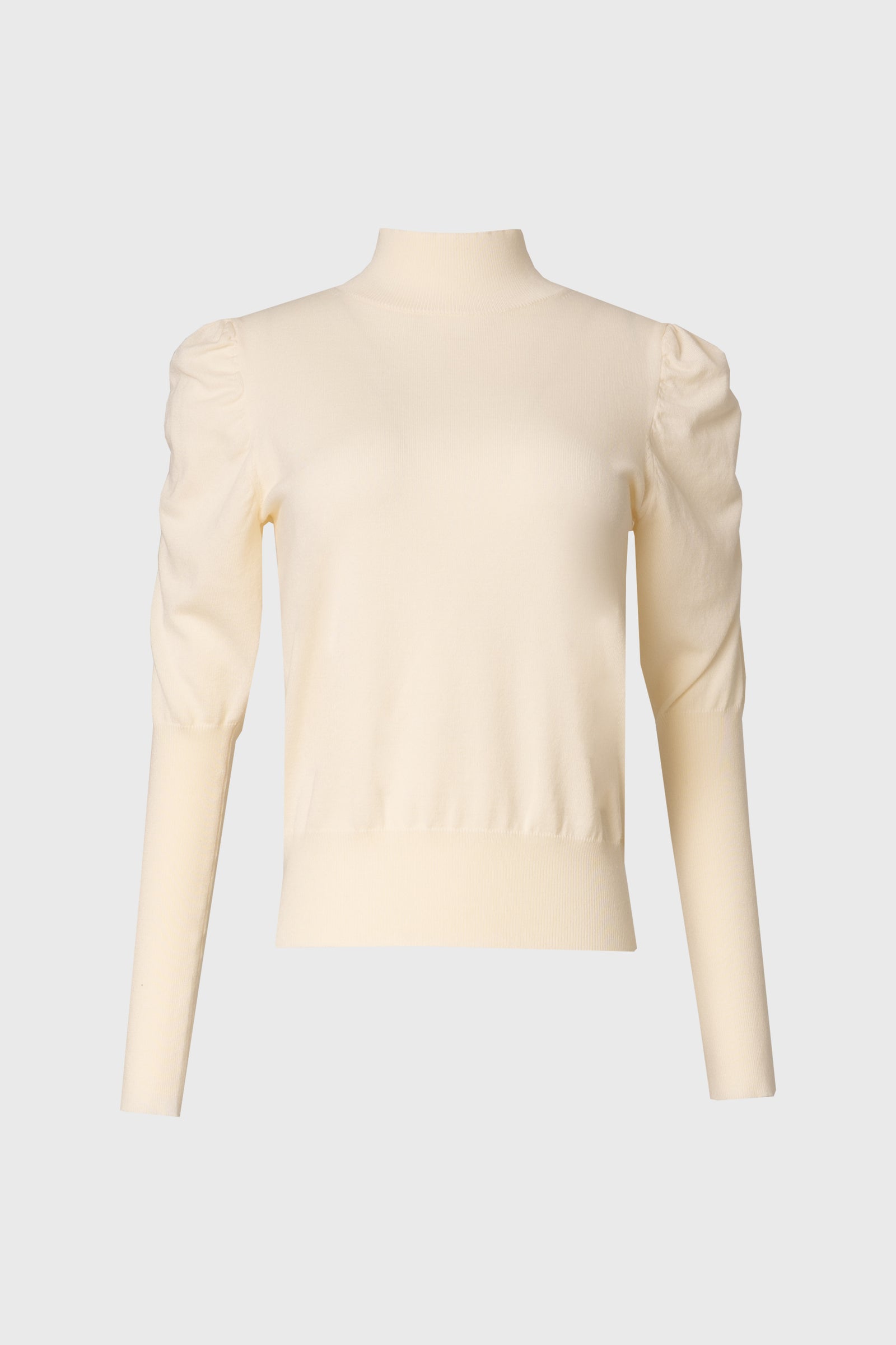 Cream Puff Sleeve Knit Turtleneck Sweater – BLANK