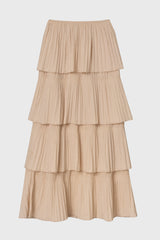 Champagne Ruffle Maxi Skirt