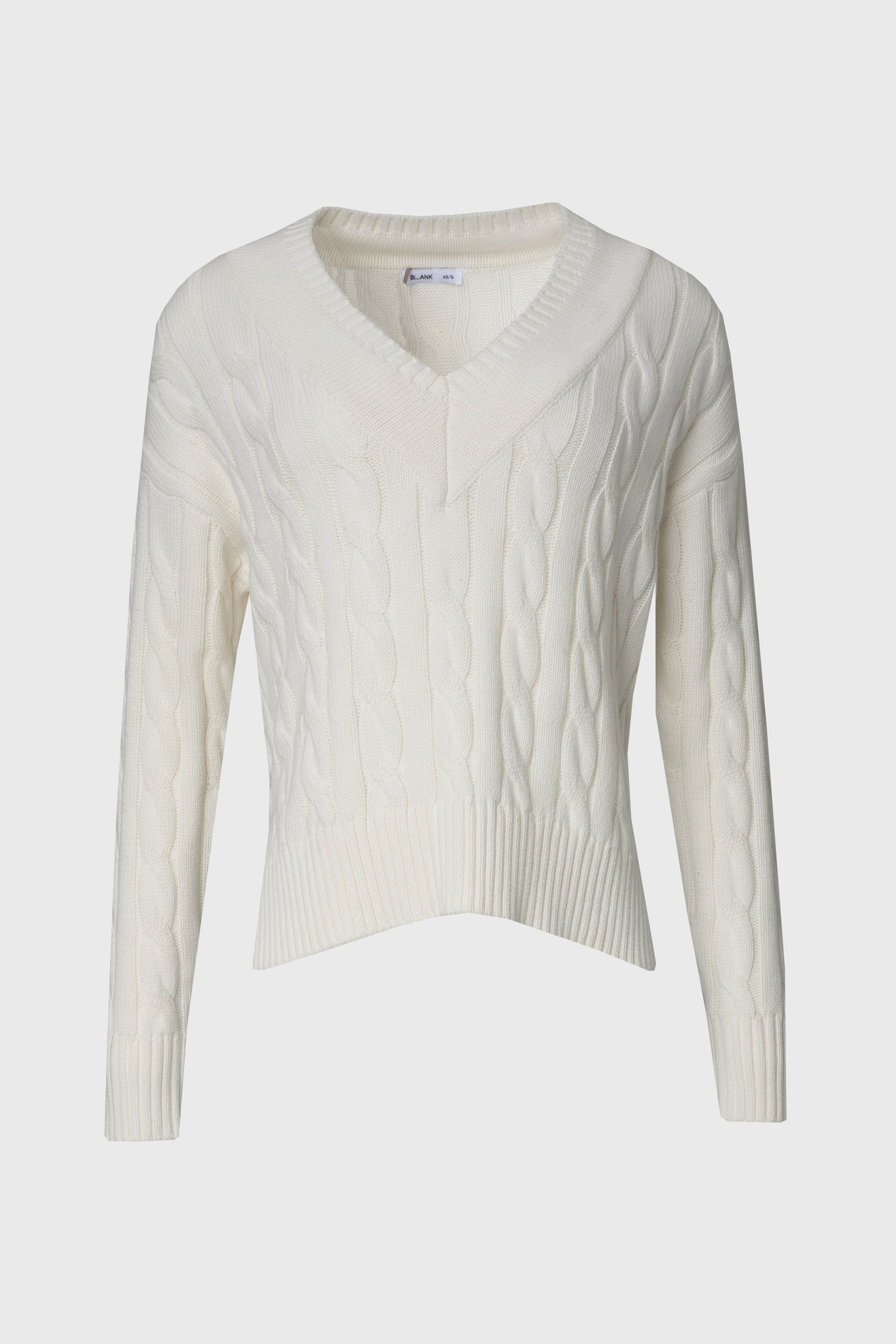 【新品未使用】Rito  cable  v neck knit Cream V-Neck Cable Knit Sweater – BLANK